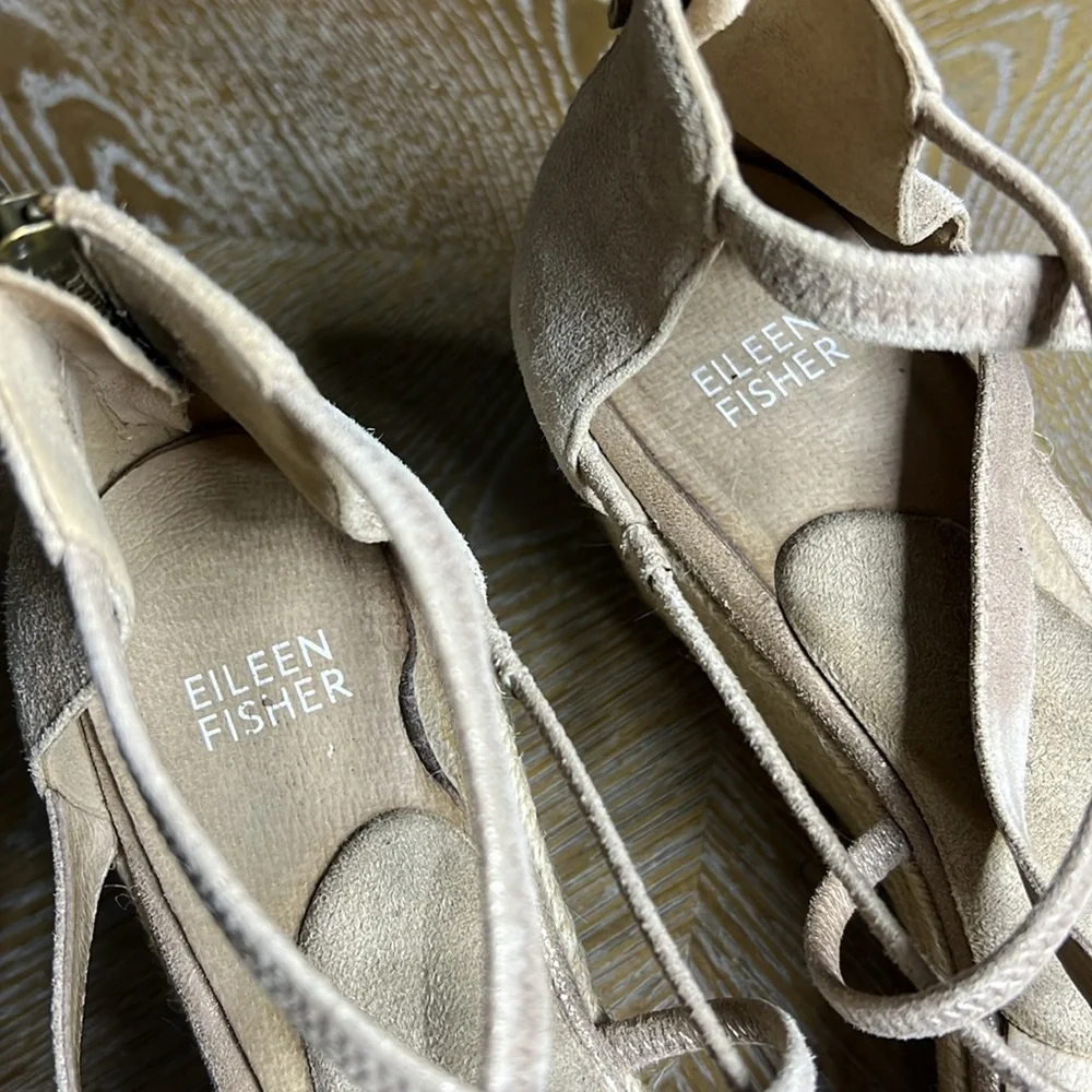 EILEEN FISHER Suede Wanda Espadrille Sandals 10